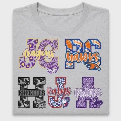 Leopard Glitter School Spirit Letter DTF Transfer