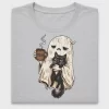 Retro Ghost Cat Coffee DTF Transfer