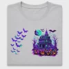 Neon Haunted House Halloween DTF Transfer