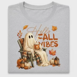Cozy Ghost Hello Fall Vibes DTF Transfer