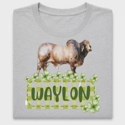 Watercolor Bull Gingham Name DTF Transfer