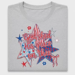 Patriotic Grace Floral Star DTF Transfer