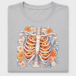 Halloween Skeleton Rib Cage Floral DTF Transfer