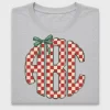 Checkered Christmas Monogram DTF Transfer