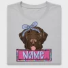 Chocolate Lab with Bow DTF Transfer