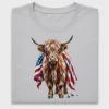 Patriotic Highland Cow DTF Transfer