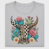Boho Cow Skull Cactus DTF Transfer