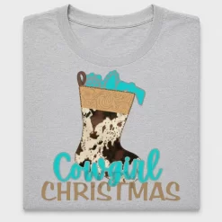 Cowgirl Christmas Stocking DTF Transfer