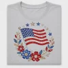Patriotic American Flag Floral DTF Transfer