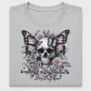 Skull Butterfly Roses Overcame DTF Transfer