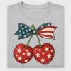 Patriotic Cherry Bow DTF Transfer