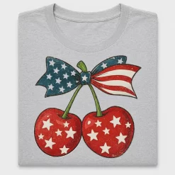 Patriotic Cherry Bow DTF Transfer
