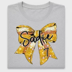 Softball Bow Personalized DTF Transfer