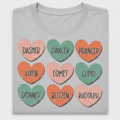 Retro Christmas Reindeer Hearts DTF Transfer