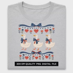 Patriotic Goose Fourth of July DTF Transfer