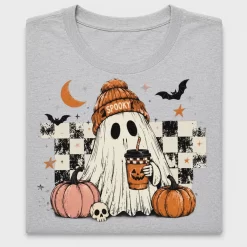 Spooky Ghost Coffee DTF Transfer