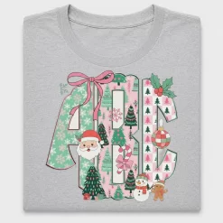 Preppy Christmas Monogram DTF Transfer