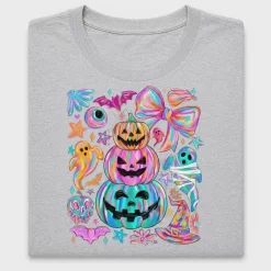 Neon Pumpkin Ghost Stack DTF Transfer