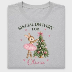 Watercolor Bunny Christmas DTF Transfer