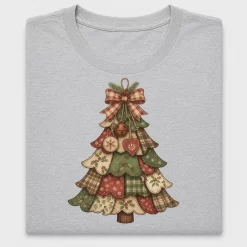 Vintage Patchwork Christmas Tree DTF Transfer
