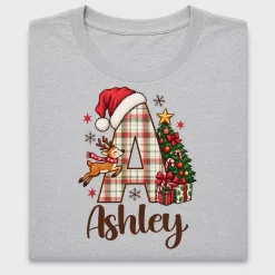Christmas Monogram Letter A DTF Transfer