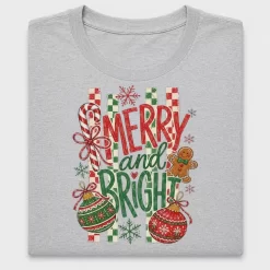 Merry and Bright Christmas DTF Transfer