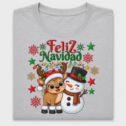 Feliz Navidad Reindeer Snowman DTF Transfer