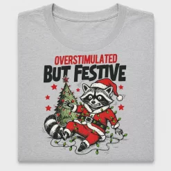 Overstimulated But Festive Raccoon DTF Transfer