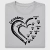 Grandma Mom Kids Names Heart DTF Transfer