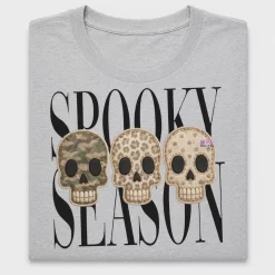 Spooky Season Patchwork Skulls DTF Transfer