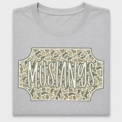 Camo Mustangs Mascot DTF Transfer