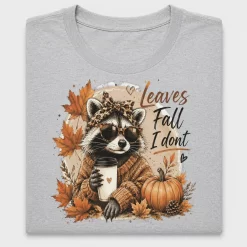 Fall Raccoon Leaves DTF Transfer