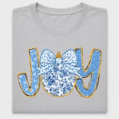 Joy Christmas Glitter Bow DTF Transfer