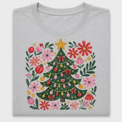 Floral Christmas Tree DTF Transfer