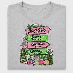 North Pole Christmas Sign DTF Transfer
