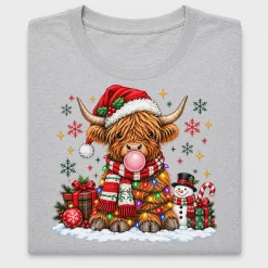 Christmas Highland Cow DTF Transfer