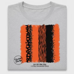 Orange Black Brush Stroke DTF Transfer