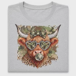 Camo Highland Cow Glam DTF Transfer