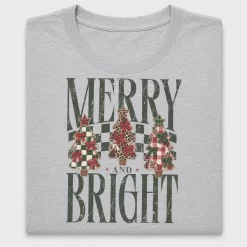 Merry and Bright Christmas Tree DTF Transfer