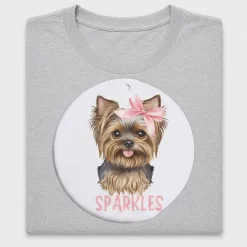 Yorkie with Pink Bow DTF Transfer