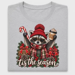 Christmas Raccoon Tis the Season DTF Transfer