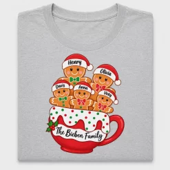 Custom Gingerbread Family Christmas DTF Transfer