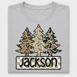 Camo Christmas Trees Personalized DTF Transfer
