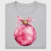 Watercolor Pink Christmas Bauble DTF Transfer
