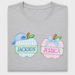 Gingham Apple Name Personalized DTF Transfer