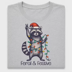 Festive Raccoon DTF Transfer
