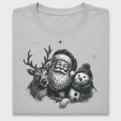 Vintage Santa Reindeer Snowman DTF Transfer