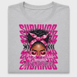Cancer Awareness Afro Girl DTF Transfer