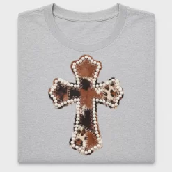 Western Cowhide Pearl Cross DTF Transfer