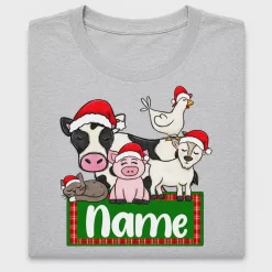 Christmas Farm Animals Name DTF Transfer